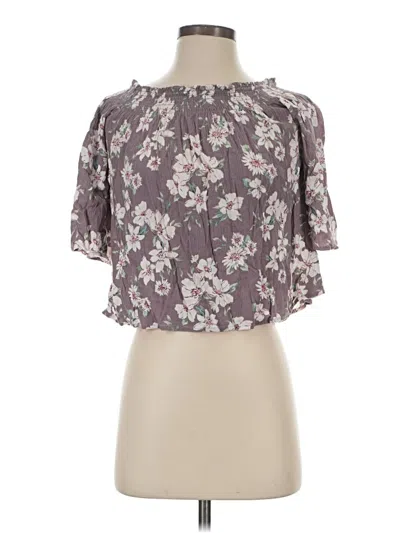 Pre-owned Unbranded Short Sleeve Blouse In Gray