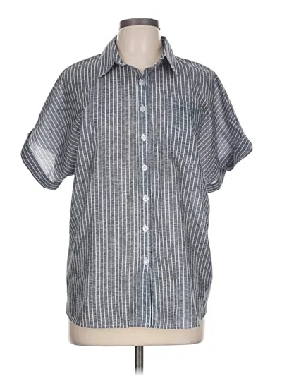 Pre-owned Unbranded Short Sleeve Blouse In Gray