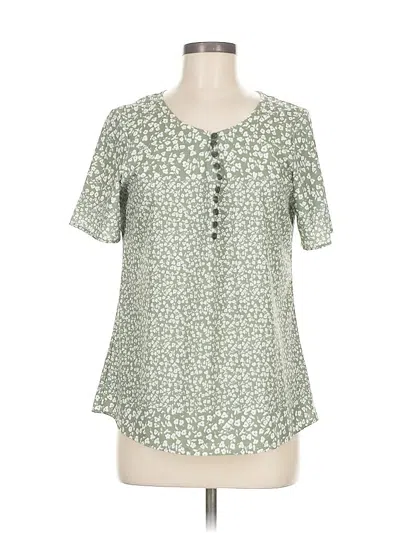Pre-owned Unbranded Short Sleeve Blouse In Green
