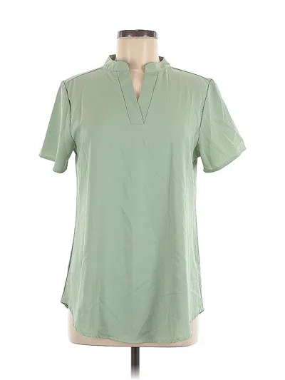 Pre-owned Unbranded Short Sleeve Blouse In Green
