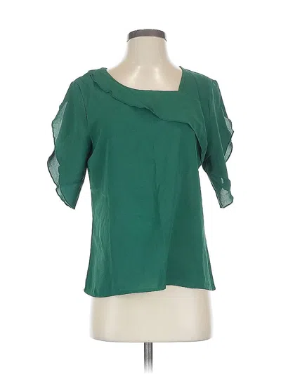 Pre-owned Unbranded Short Sleeve Blouse In Green
