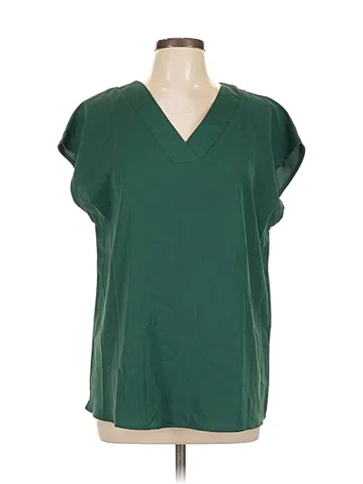 Pre-owned Unbranded Short Sleeve Blouse In Green