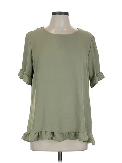Pre-owned Unbranded Short Sleeve Blouse In Green