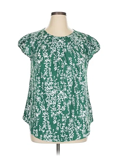 Pre-owned Unbranded Short Sleeve Blouse In Green