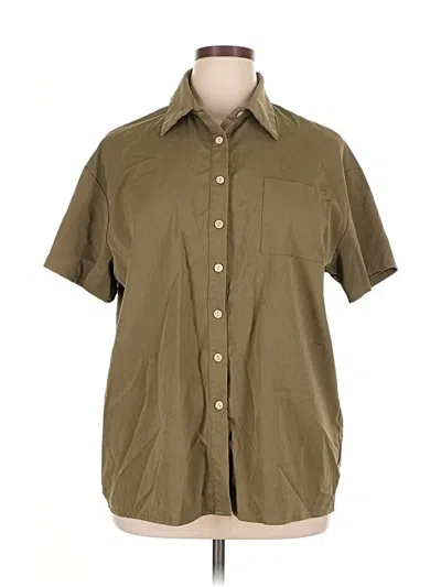Pre-owned Unbranded Short Sleeve Blouse In Green