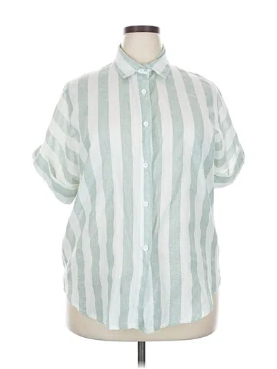 Pre-owned Unbranded Short Sleeve Blouse In Green