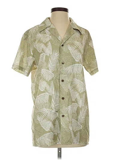 Pre-owned Unbranded Short Sleeve Blouse In Green