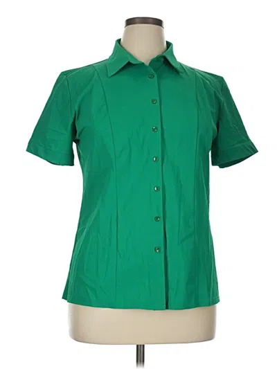 Pre-owned Unbranded Short Sleeve Blouse In Green