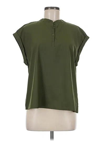 Pre-owned Unbranded Short Sleeve Blouse In Green