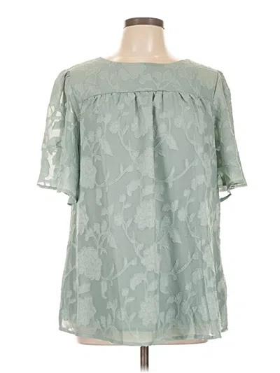 Pre-owned Unbranded Short Sleeve Blouse In Green