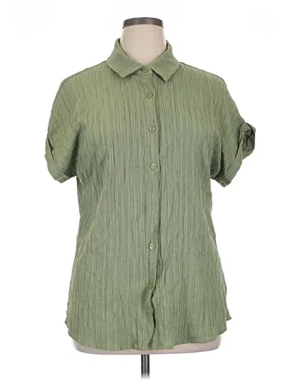 Pre-owned Unbranded Short Sleeve Blouse In Green