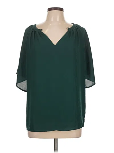 Pre-owned Unbranded Short Sleeve Blouse In Green