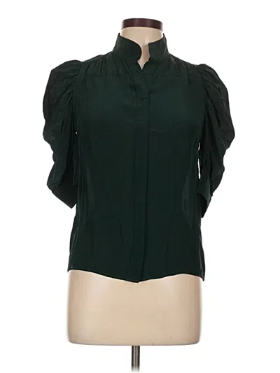 Pre-owned Unbranded Short Sleeve Blouse In Green