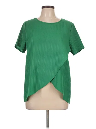 Pre-owned Unbranded Short Sleeve Blouse In Green