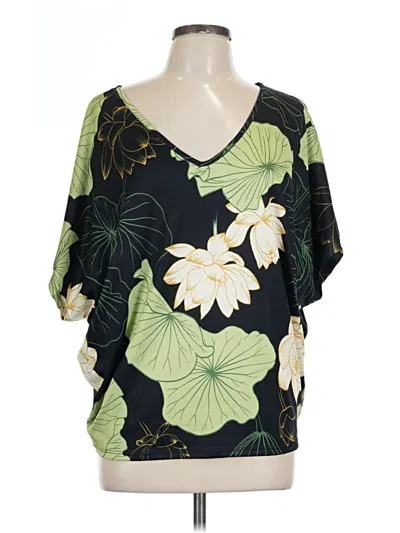 Pre-owned Unbranded Short Sleeve Blouse In Green