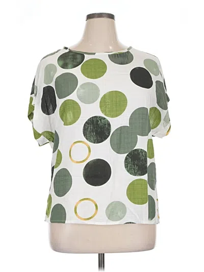 Pre-owned Unbranded Short Sleeve Blouse In Green