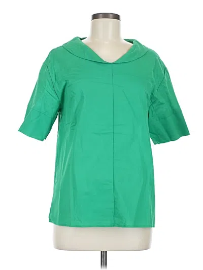 Pre-owned Unbranded Short Sleeve Blouse In Green