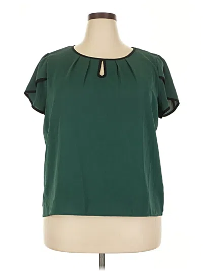Pre-owned Unbranded Short Sleeve Blouse In Green