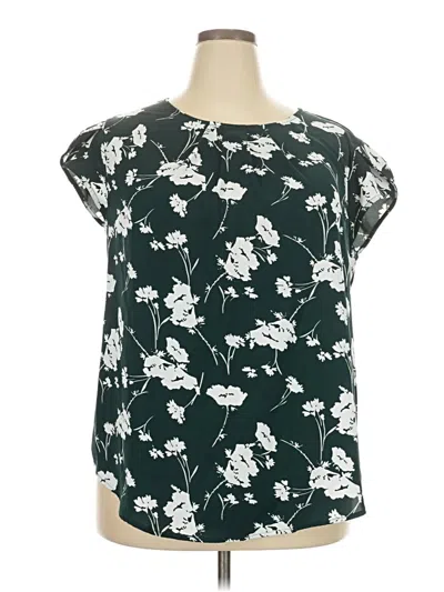 Pre-owned Unbranded Short Sleeve Blouse In Green