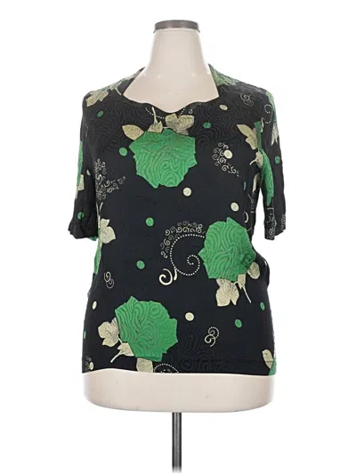 Pre-owned Unbranded Short Sleeve Blouse In Green