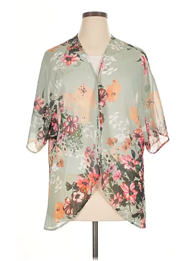 Pre-owned Unbranded Short Sleeve Blouse In Green
