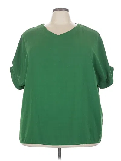 Pre-owned Unbranded Short Sleeve Blouse In Green