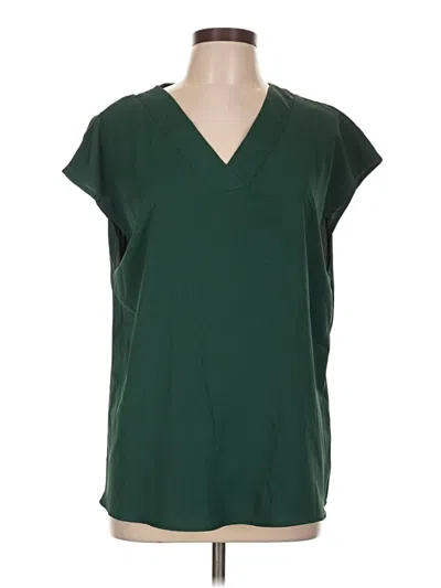 Pre-owned Unbranded Short Sleeve Blouse In Green