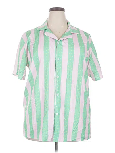 Pre-owned Unbranded Short Sleeve Blouse In Green