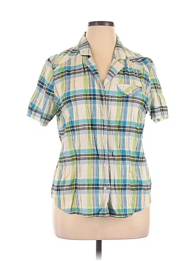 Pre-owned Unbranded Short Sleeve Blouse In Green