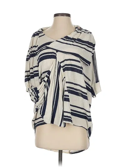 Pre-owned Unbranded Short Sleeve Blouse In Ivory