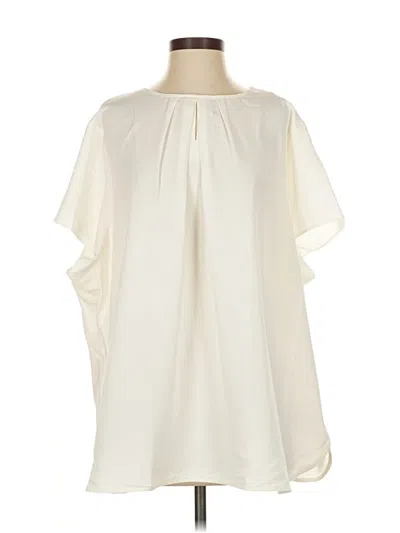 Pre-owned Unbranded Short Sleeve Blouse In Ivory