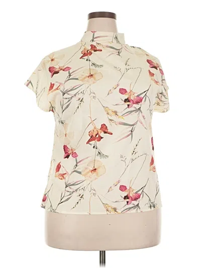 Pre-owned Unbranded Short Sleeve Blouse In Ivory