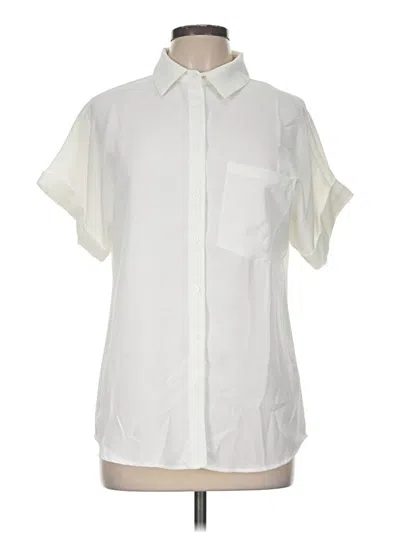 Pre-owned Unbranded Short Sleeve Blouse In Ivory