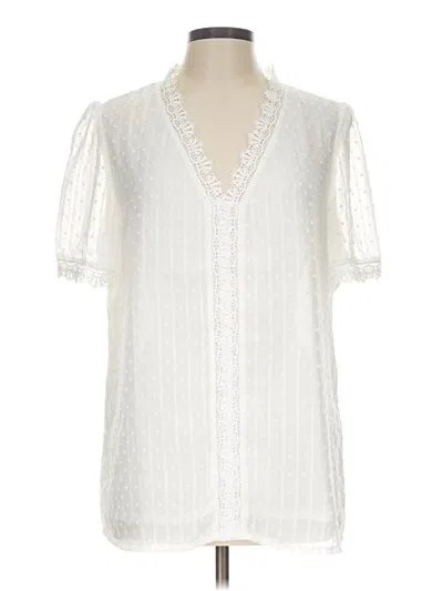 Pre-owned Unbranded Short Sleeve Blouse In Ivory