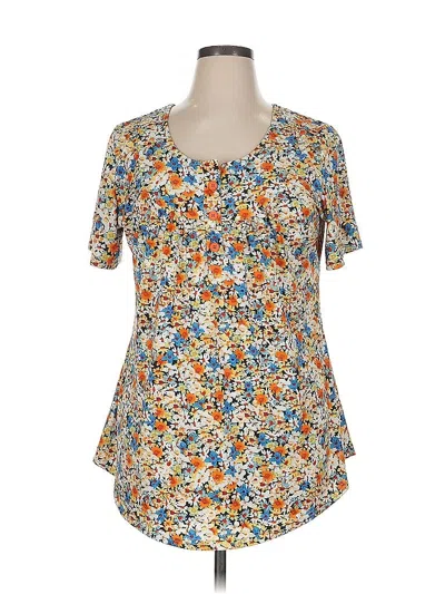 Pre-owned Unbranded Short Sleeve Blouse In Orange