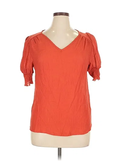 Pre-owned Unbranded Short Sleeve Blouse In Orange