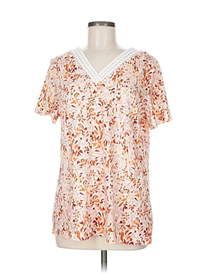 Pre-owned Unbranded Short Sleeve Blouse In Orange