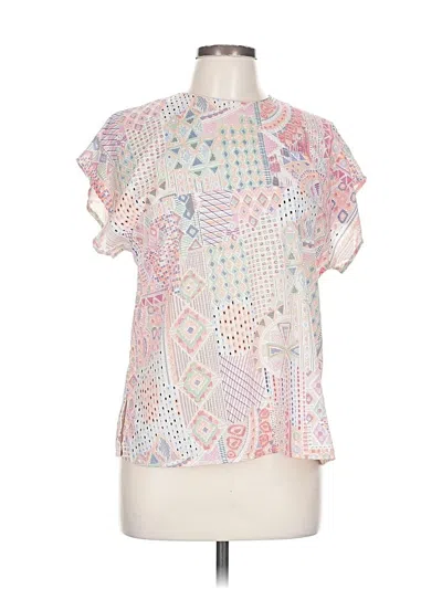 Pre-owned Unbranded Short Sleeve Blouse In Orange