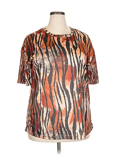 Pre-owned Unbranded Short Sleeve Blouse In Orange