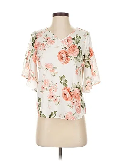 Pre-owned Unbranded Short Sleeve Blouse In Orange