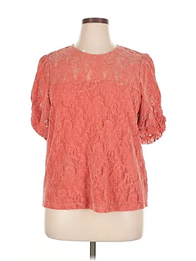 Pre-owned Unbranded Short Sleeve Blouse In Orange