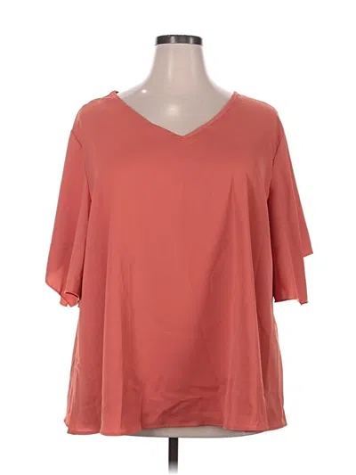 Pre-owned Unbranded Short Sleeve Blouse In Orange