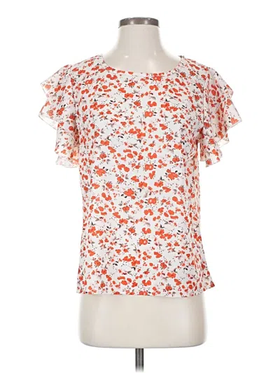 Pre-owned Unbranded Short Sleeve Blouse In Orange