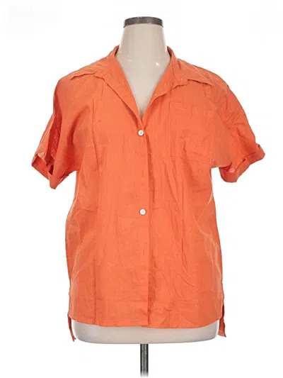 Pre-owned Unbranded Short Sleeve Blouse In Orange