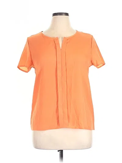 Pre-owned Unbranded Short Sleeve Blouse In Orange