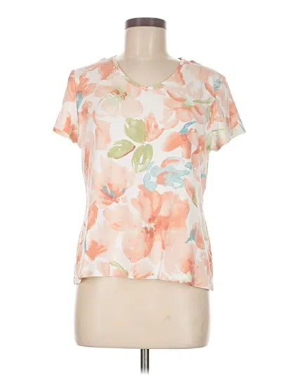 Pre-owned Unbranded Short Sleeve Blouse In Orange