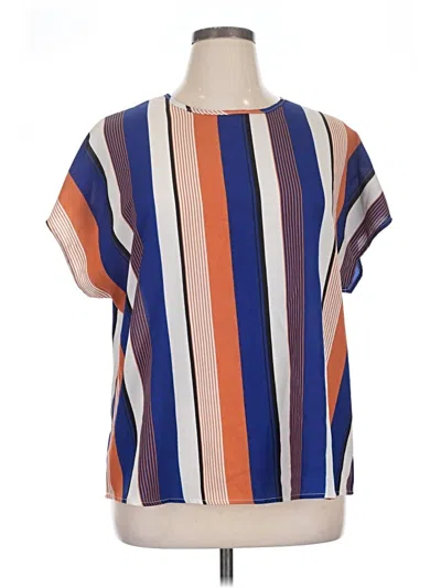 Pre-owned Unbranded Short Sleeve Blouse In Orange