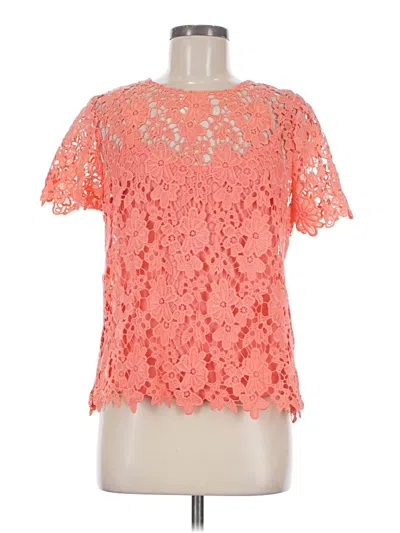 Pre-owned Unbranded Short Sleeve Blouse In Orange