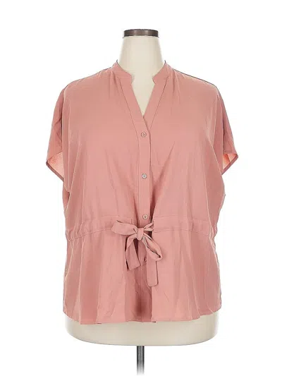 Pre-owned Unbranded Short Sleeve Blouse In Pink