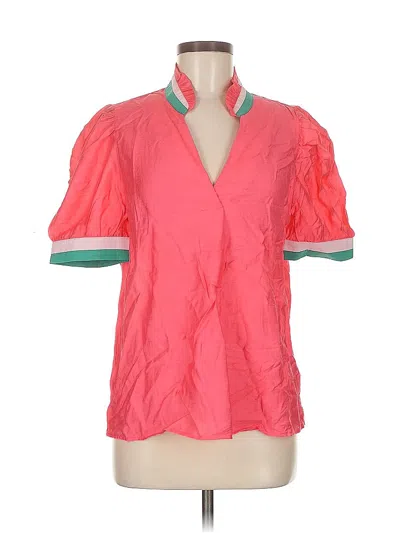 Pre-owned Unbranded Short Sleeve Blouse In Pink